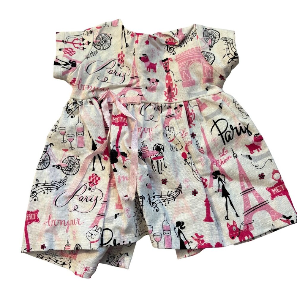 15" Doll Dress Handmade Paris Parisian Theme Pink & Black